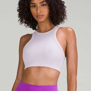 Lululemon Ribbed Nulu High-Neck Yoga Bra in Faint Lavender size 8